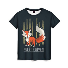 Женская футболка 3D с принтом No Fox Given в Тюмени, 100% полиэфир ( синтетическое хлопкоподобное полотно) | прямой крой, круглый вырез горловины, длина до линии бедер | animal | beast | fox | heart | love | orange | животное | зверь | лис | лиса | личиска | любовь | рыжая | сердце