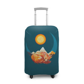 Чехол для чемодана 3D с принтом Лиса под солнцем в Тюмени, 86% полиэфир, 14% спандекс | двустороннее нанесение принта, прорези для ручек и колес | animal | beast | fox | heart | love | orange | животное | зверь | лис | лиса | личиска | любовь | природа | рыжая | сердце | солнце