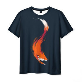 Мужская футболка 3D с принтом Хитрая лисичка в Тюмени, 100% полиэфир | прямой крой, круглый вырез горловины, длина до линии бедер | Тематика изображения на принте: animal | beast | fox | heart | love | orange | животное | зверь | лис | лиса | личиска | любовь | рыжая | сердце