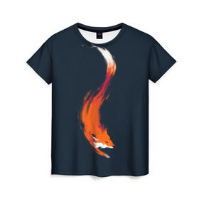 Женская футболка 3D с принтом Хитрая лисичка в Тюмени, 100% полиэфир ( синтетическое хлопкоподобное полотно) | прямой крой, круглый вырез горловины, длина до линии бедер | animal | beast | fox | heart | love | orange | животное | зверь | лис | лиса | личиска | любовь | рыжая | сердце
