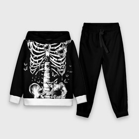 Детский костюм 3D (с толстовкой) с принтом Floral Skeleton в Тюмени,  |  | art | bone | dark | death | fashion | flower | hipster | skelet | skull | арт | грудь | кости | мода | ребра | скелет | стиль | темный | хипстер | цвет | череп