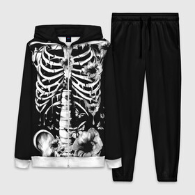 Женский костюм 3D с принтом Floral Skeleton в Тюмени,  |  | art | bone | dark | death | fashion | flower | hipster | skelet | skull | арт | грудь | кости | мода | ребра | скелет | стиль | темный | хипстер | цвет | череп