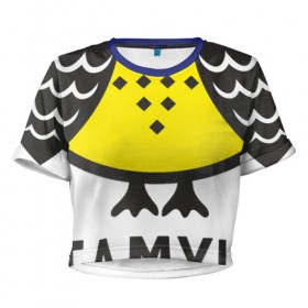 Женская футболка 3D укороченная с принтом Сова. Патамушта вот так! в Тюмени, 100% полиэстер | круглая горловина, длина футболки до линии талии, рукава с отворотами | owl | сова | совушка
