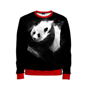 Детский свитшот 3D с принтом Молочная панда в Тюмени, 100% полиэстер | свободная посадка, прямой крой, мягкая тканевая резинка на рукавах и понизу свитшота | animal | bear | beast | milk | nature | panda | животное | зверь | медведь | молоко | панда | природа