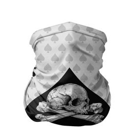 Бандана-труба 3D с принтом Смертельный туз в Тюмени, 100% полиэстер, ткань с особыми свойствами — Activecool | плотность 150‒180 г/м2; хорошо тянется, но сохраняет форму | poker | игра | карта | кости | скелет | туз | череп