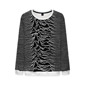 Мужской свитшот 3D с принтом Joy Division. Unknown Pleasures в Тюмени, 100% полиэстер с мягким внутренним слоем | круглый вырез горловины, мягкая резинка на манжетах и поясе, свободная посадка по фигуре | joy division | альбом | волны | горы | линии | обложка | панк | рок