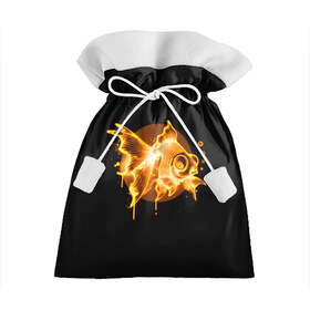Подарочный 3D мешок с принтом Золотая рыбка в Тюмени, 100% полиэстер | Размер: 29*39 см | Тематика изображения на принте: агрессивные | арт | веселые | дыым | интересные | новинки | огонь | пламя | популярное | узор