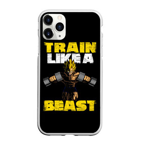 Чехол для iPhone 11 Pro матовый с принтом Train Like a Beast в Тюмени, Силикон |  | dragon ball | strong | workout | воркаут | драгон бол