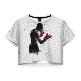 Женская футболка 3D укороченная с принтом Hope Faith в Тюмени, 100% полиэстер | круглая горловина, длина футболки до линии талии, рукава с отворотами | boxing | combat | fight | fighter | kickboxing | muay thai | wrestling | боец | бой | бокс | боксер | драка | кикбоксинг | май тай