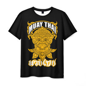 Мужская футболка 3D с принтом Muay Thai Fighter в Тюмени, 100% полиэфир | прямой крой, круглый вырез горловины, длина до линии бедер | boxing | combat | fight | fighter | kickboxing | muay thai | wrestling | боец | бой | бокс | боксер | драка | кикбоксинг | май тай