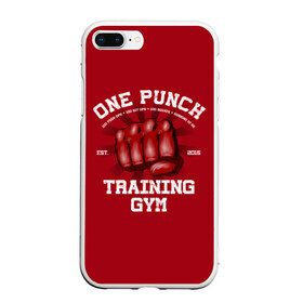 Чехол для iPhone 7Plus/8 Plus матовый с принтом One Punch Gym в Тюмени, Силикон | Область печати: задняя сторона чехла, без боковых панелей | boxing | combat | fight | fighter | kickboxing | muay thai | wrestling | боец | бой | бокс | боксер | драка | кикбоксинг | май тай