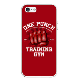Чехол для iPhone 5/5S матовый с принтом One Punch Gym в Тюмени, Силикон | Область печати: задняя сторона чехла, без боковых панелей | boxing | combat | fight | fighter | kickboxing | muay thai | wrestling | боец | бой | бокс | боксер | драка | кикбоксинг | май тай