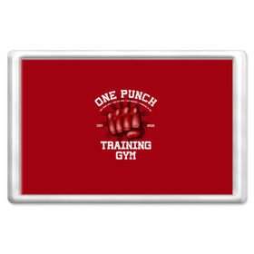 Магнит 45*70 с принтом One Punch Gym в Тюмени, Пластик | Размер: 78*52 мм; Размер печати: 70*45 | Тематика изображения на принте: boxing | combat | fight | fighter | kickboxing | muay thai | wrestling | боец | бой | бокс | боксер | драка | кикбоксинг | май тай