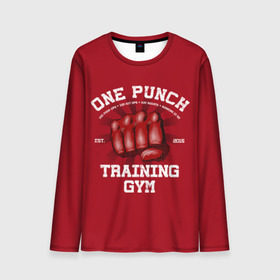 Мужской лонгслив 3D с принтом One Punch Gym в Тюмени, 100% полиэстер | длинные рукава, круглый вырез горловины, полуприлегающий силуэт | boxing | combat | fight | fighter | kickboxing | muay thai | wrestling | боец | бой | бокс | боксер | драка | кикбоксинг | май тай