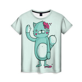 Женская футболка 3D с принтом drop dead в Тюмени, 100% полиэфир ( синтетическое хлопкоподобное полотно) | прямой крой, круглый вырез горловины, длина до линии бедер | dd | drop dead | dropdead | kitty | tmblr | tumbler | дроп деад | дропдеад | тамблер