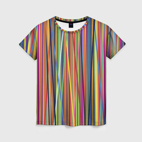 Женская футболка 3D с принтом Тест принтера в Тюмени, 100% полиэфир ( синтетическое хлопкоподобное полотно) | прямой крой, круглый вырез горловины, длина до линии бедер | полоски | цвета