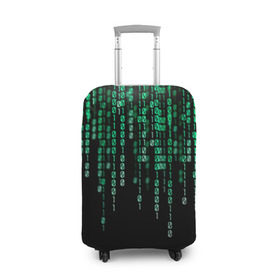 Чехол для чемодана 3D с принтом Матрица в Тюмени, 86% полиэфир, 14% спандекс | двустороннее нанесение принта, прорези для ручек и колес | background | black | green | matrix | movie | numbers | зеленые | матрица | фильм | фон | цифры | черный
