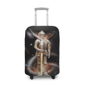 Чехол для чемодана 3D с принтом Космический рыцарь в Тюмени, 86% полиэфир, 14% спандекс | двустороннее нанесение принта, прорези для ручек и колес | 
