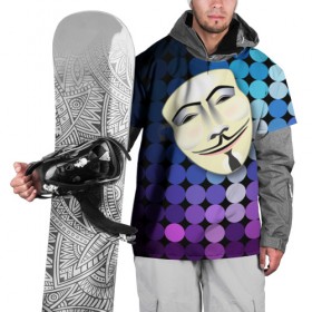 Накидка на куртку 3D с принтом Анонимус в Тюмени, 100% полиэстер |  | Тематика изображения на принте: anonymous | www | интернет | маска | свобода | хакер