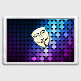 Магнит 45*70 с принтом Анонимус в Тюмени, Пластик | Размер: 78*52 мм; Размер печати: 70*45 | anonymous | www | интернет | маска | свобода | хакер