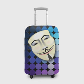 Чехол для чемодана 3D с принтом Анонимус в Тюмени, 86% полиэфир, 14% спандекс | двустороннее нанесение принта, прорези для ручек и колес | anonymous | www | интернет | маска | свобода | хакер