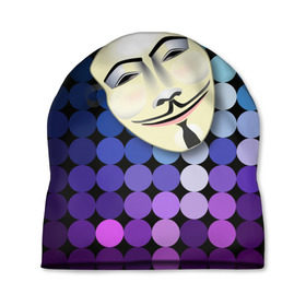 Шапка 3D с принтом Анонимус в Тюмени, 100% полиэстер | универсальный размер, печать по всей поверхности изделия | anonymous | www | интернет | маска | свобода | хакер