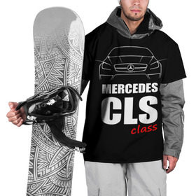 Накидка на куртку 3D с принтом Mercedes CLS Class в Тюмени, 100% полиэстер |  | mercedes benz | mercedes cls 63 amg | авто | автомобиль | машина | мерседес | тачка