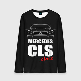 Мужской лонгслив 3D с принтом Mercedes CLS Class в Тюмени, 100% полиэстер | длинные рукава, круглый вырез горловины, полуприлегающий силуэт | mercedes benz | mercedes cls 63 amg | авто | автомобиль | машина | мерседес | тачка