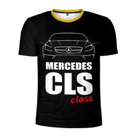 Мужская футболка 3D спортивная с принтом Mercedes CLS Class в Тюмени, 100% полиэстер с улучшенными характеристиками | приталенный силуэт, круглая горловина, широкие плечи, сужается к линии бедра | mercedes benz | mercedes cls 63 amg | авто | автомобиль | машина | мерседес | тачка