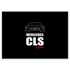 Поздравительная открытка с принтом Mercedes CLS Class в Тюмени, 100% бумага | плотность бумаги 280 г/м2, матовая, на обратной стороне линовка и место для марки
 | Тематика изображения на принте: mercedes benz | mercedes cls 63 amg | авто | автомобиль | машина | мерседес | тачка