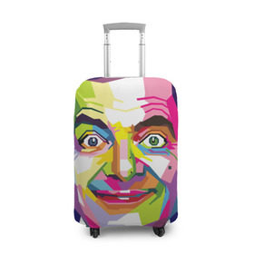 Чехол для чемодана 3D с принтом Роуэн Аткинсон в Тюмени, 86% полиэфир, 14% спандекс | двустороннее нанесение принта, прорези для ручек и колес | an englishman | bean | bright | color | comedian | look | mr | paint | pop   art | portrait | rowan atkinson | англичанин | бин | взгляд | комик | краски | мистер | поп   арт | портрет | роуэн аткинсон | цвета | яркие