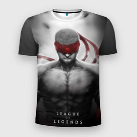 Мужская футболка 3D спортивная с принтом Ли Син в Тюмени, 100% полиэстер с улучшенными характеристиками | приталенный силуэт, круглая горловина, широкие плечи, сужается к линии бедра | league of legends | lee sin | lol | ли син | лига легенд | лол