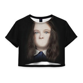 Женская футболка 3D укороченная с принтом Silent Hill в Тюмени, 100% полиэстер | круглая горловина, длина футболки до линии талии, рукава с отворотами | horror | девочка | мистика | сайлент хилл | триллер | ужасы