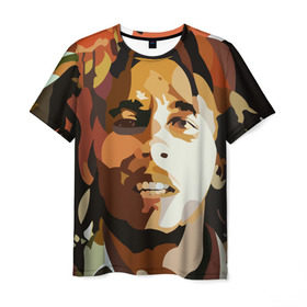 Мужская футболка 3D с принтом Боб Марли в Тюмени, 100% полиэфир | прямой крой, круглый вырез горловины, длина до линии бедер | bob marley | composer | guitarist | jamaica | jamaican musician | reggae | singer | музыкант | регги