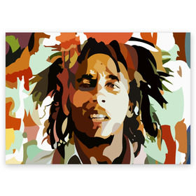 Поздравительная открытка с принтом Боб Марли в Тюмени, 100% бумага | плотность бумаги 280 г/м2, матовая, на обратной стороне линовка и место для марки
 | Тематика изображения на принте: bob marley | composer | guitarist | jamaica | jamaican musician | reggae | singer | музыкант | регги