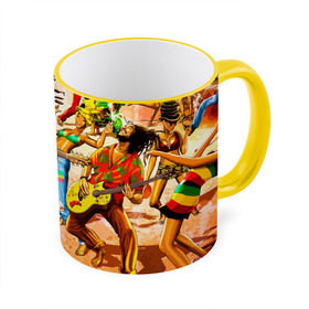 Кружка 3D с принтом Ямайка, Боб Марли в Тюмени, керамика | ёмкость 330 мл | reggae bob marley | праздник | регги | танцы