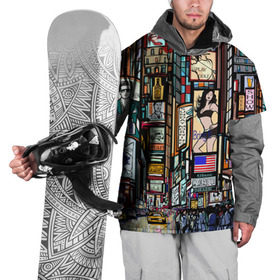 Накидка на куртку 3D с принтом Нью-Йорк Сити в Тюмени, 100% полиэстер |  | арт | веселые | интересные | популярное | узор