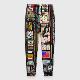 Мужские брюки 3D с принтом Нью-Йорк Сити в Тюмени, 100% полиэстер | манжеты по низу, эластичный пояс регулируется шнурком, по бокам два кармана без застежек, внутренняя часть кармана из мелкой сетки | Тематика изображения на принте: арт | веселые | интересные | популярное | узор