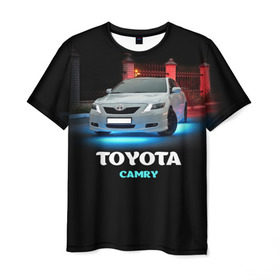 Мужская футболка 3D с принтом Toyota Camry в Тюмени, 100% полиэфир | прямой крой, круглый вырез горловины, длина до линии бедер | camry | toyota | авто. автомобиль | камри | машина | тачка | тойота