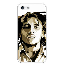 Чехол для iPhone 5/5S матовый с принтом Ямайка Боб Марли в Тюмени, Силикон | Область печати: задняя сторона чехла, без боковых панелей | bob marley | reggae
