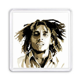 Магнит 55*55 с принтом Ямайка, Боб Марли в Тюмени, Пластик | Размер: 65*65 мм; Размер печати: 55*55 мм | Тематика изображения на принте: bob marley | reggae