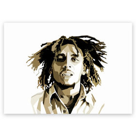 Поздравительная открытка с принтом Ямайка, Боб Марли в Тюмени, 100% бумага | плотность бумаги 280 г/м2, матовая, на обратной стороне линовка и место для марки
 | Тематика изображения на принте: bob marley | reggae