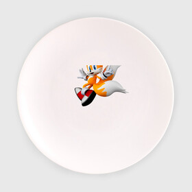 Тарелка с принтом Лисенок Тейлз в Тюмени, фарфор | диаметр - 210 мм
диаметр для нанесения принта - 120 мм | майлз «тейлз» прауэр