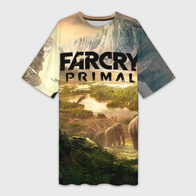 Платье-футболка 3D с принтом Far Cry Primal 8 в Тюмени,  |  | far cry | far cry primal | компьютерные игры | первобытные | фар край праймал | фаркрай