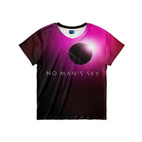 Детская футболка 3D с принтом No Man`s Sky 1 в Тюмени, 100% гипоаллергенный полиэфир | прямой крой, круглый вырез горловины, длина до линии бедер, чуть спущенное плечо, ткань немного тянется | Тематика изображения на принте: 