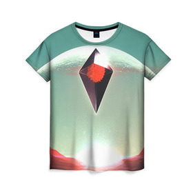 Женская футболка 3D с принтом No Man`s Sky 4 в Тюмени, 100% полиэфир ( синтетическое хлопкоподобное полотно) | прямой крой, круглый вырез горловины, длина до линии бедер | no man sky | no mans sky | безлюдное небо | ноу мэнс скай