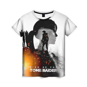 Женская футболка 3D с принтом Rise of the Tomb Raider 1 в Тюмени, 100% полиэфир ( синтетическое хлопкоподобное полотно) | прямой крой, круглый вырез горловины, длина до линии бедер | rise of the tomb raider | tomb raider | восхождение расхитительницы гробниц | расхитительница гробниц