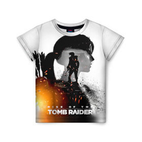 Детская футболка 3D с принтом Rise of the Tomb Raider 1 в Тюмени, 100% гипоаллергенный полиэфир | прямой крой, круглый вырез горловины, длина до линии бедер, чуть спущенное плечо, ткань немного тянется | Тематика изображения на принте: rise of the tomb raider | tomb raider | восхождение расхитительницы гробниц | расхитительница гробниц