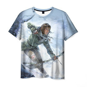 Мужская футболка 3D с принтом Rise of the Tomb Raider 3 в Тюмени, 100% полиэфир | прямой крой, круглый вырез горловины, длина до линии бедер | Тематика изображения на принте: rise of the tomb raider | tomb raider | восхождение расхитительницы гробниц | расхитительница гробниц