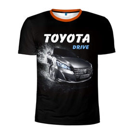 Мужская футболка 3D спортивная с принтом Toyota Drive в Тюмени, 100% полиэстер с улучшенными характеристиками | приталенный силуэт, круглая горловина, широкие плечи, сужается к линии бедра | crown | toyota | авто | автомобиль | краун | машина | тачка | тойота